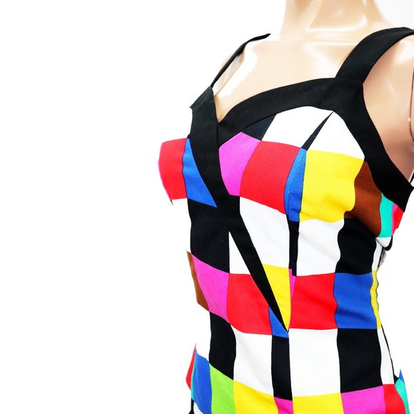 Leslie Fay SWEET HEART checkered FITTED wiggle dress Size 8/ 10 - Picture 5 of 7